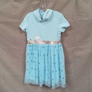 New and Beautiful Pokémon dress with attached hood. Light blue color